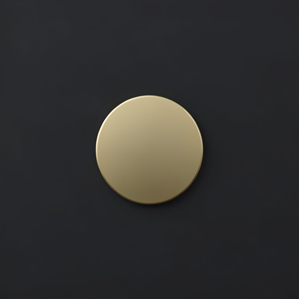 Small circular avatar icon in muted gold tone on dark background